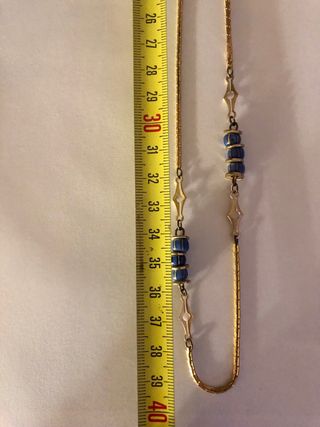 Collana vintage oro e blu