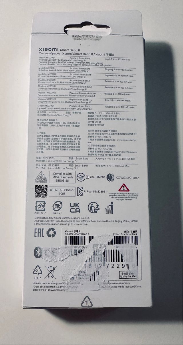 Xiaomi Smart Band 8 Preto e Prateado