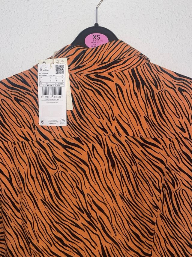 Vestido naranja estampado cebra