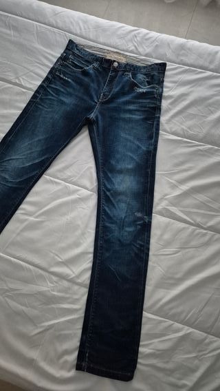 Pantalón Vaquero Pull&Bear Azul Oscuro