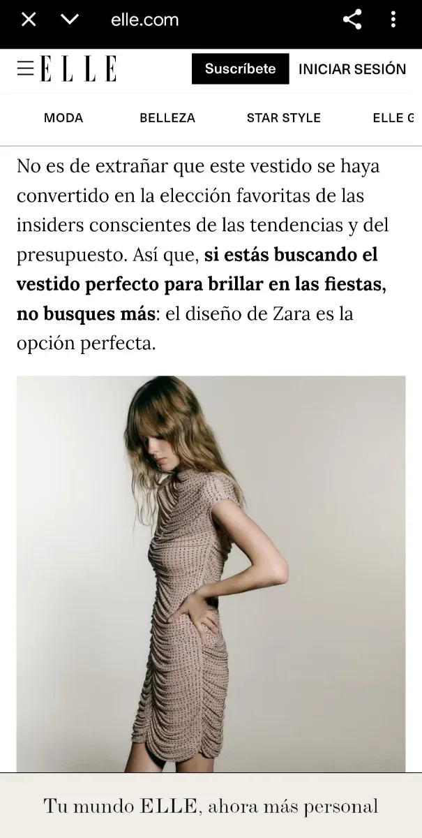 Vestido Zara corto pedrería edición limitada 