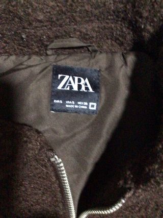 Cazadora Zara efecto borrego Talla S