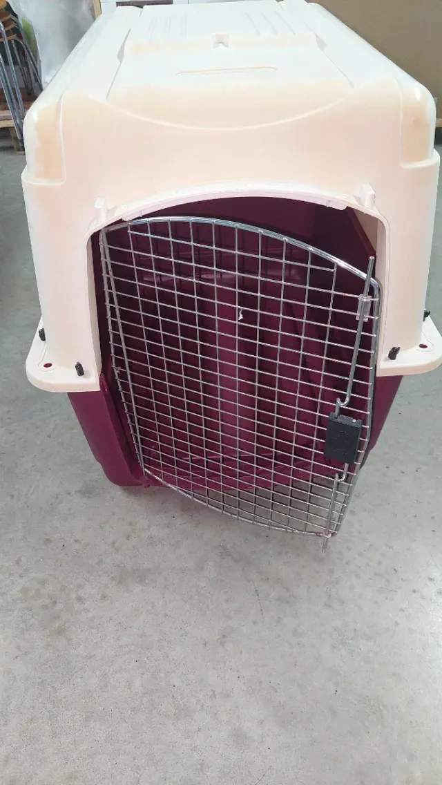 Transportín kennel perro grande beige/morado