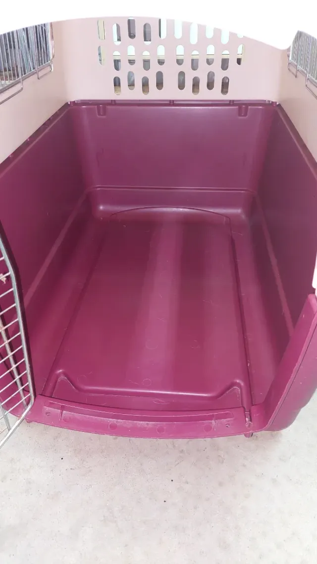 Transportín kennel perro grande beige/morado