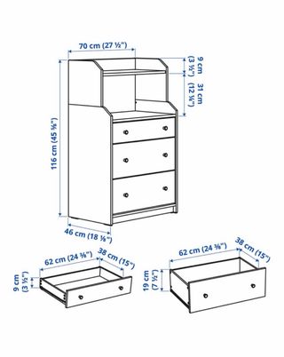 Comò IKEA HAUGA bianco