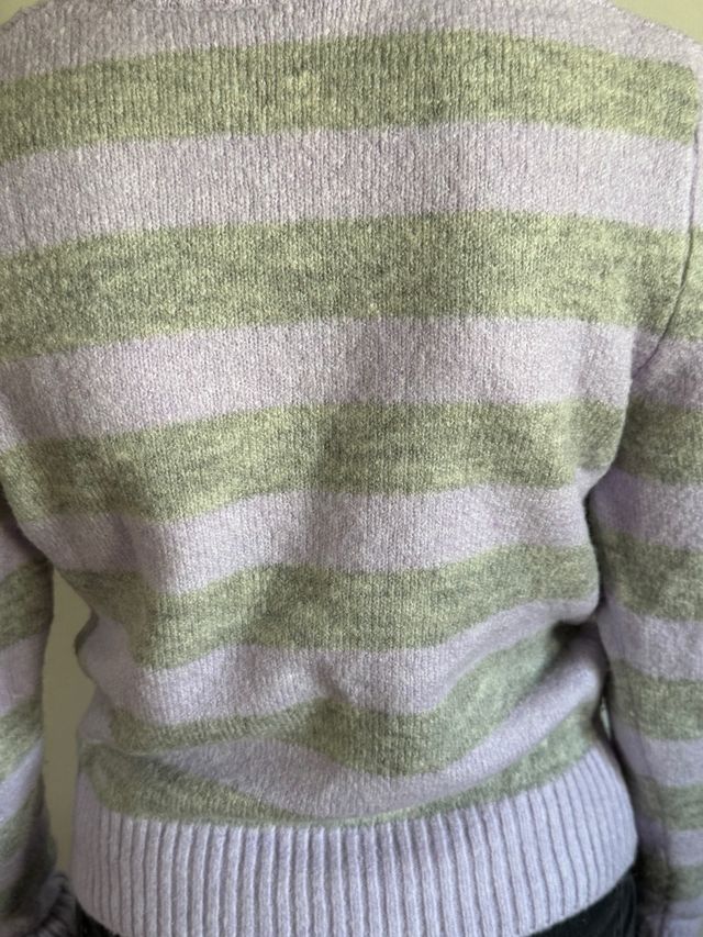 Jersey Zara rayas lila y gris