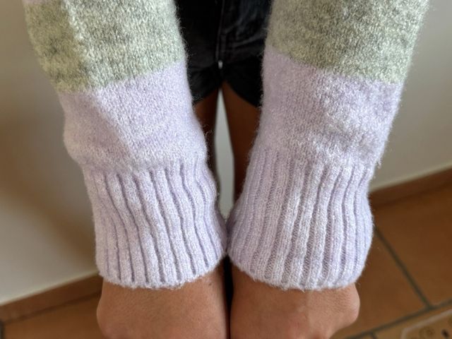 Jersey Zara rayas lila y gris