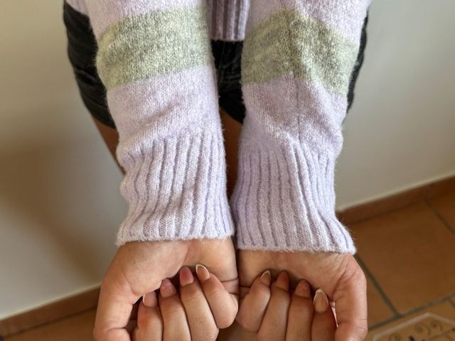 Jersey Zara rayas lila y gris