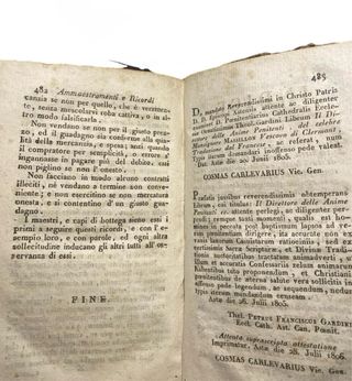 Libro antico 1806 Direttore Delle Anime Penitenti
