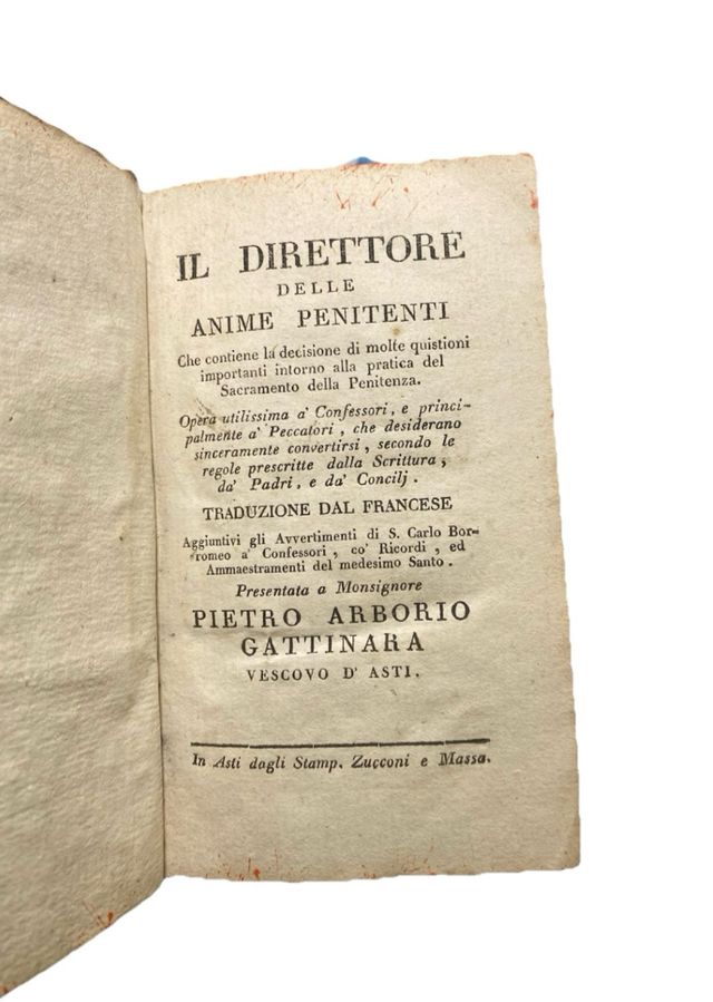 Libro antico 1806 Direttore Delle Anime Penitenti