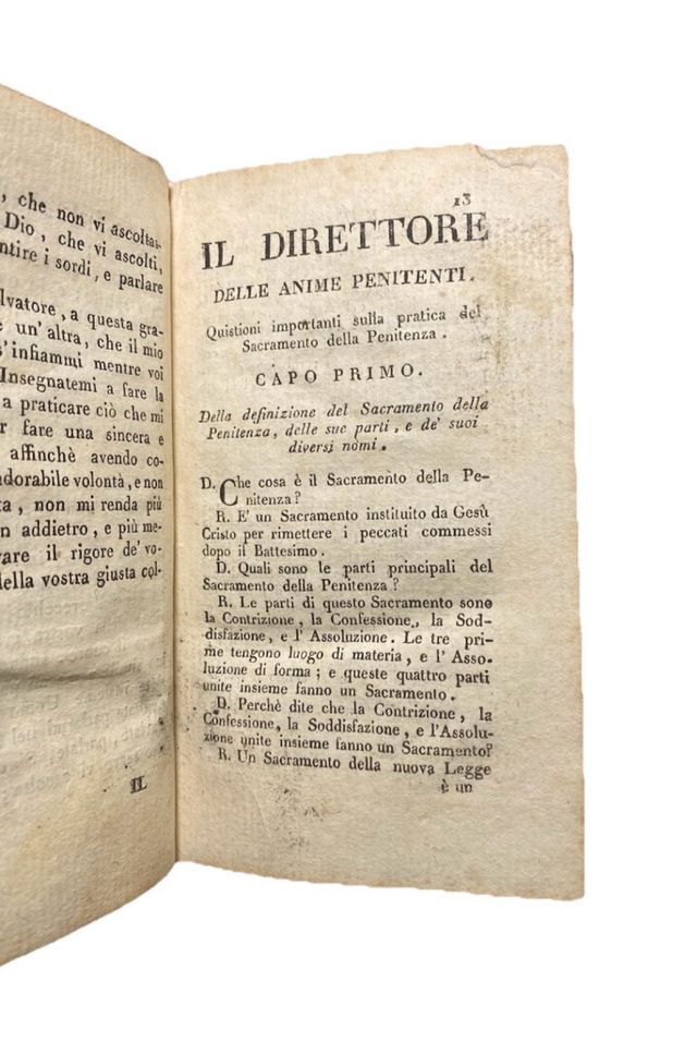 Libro antico 1806 Direttore Delle Anime Penitenti
