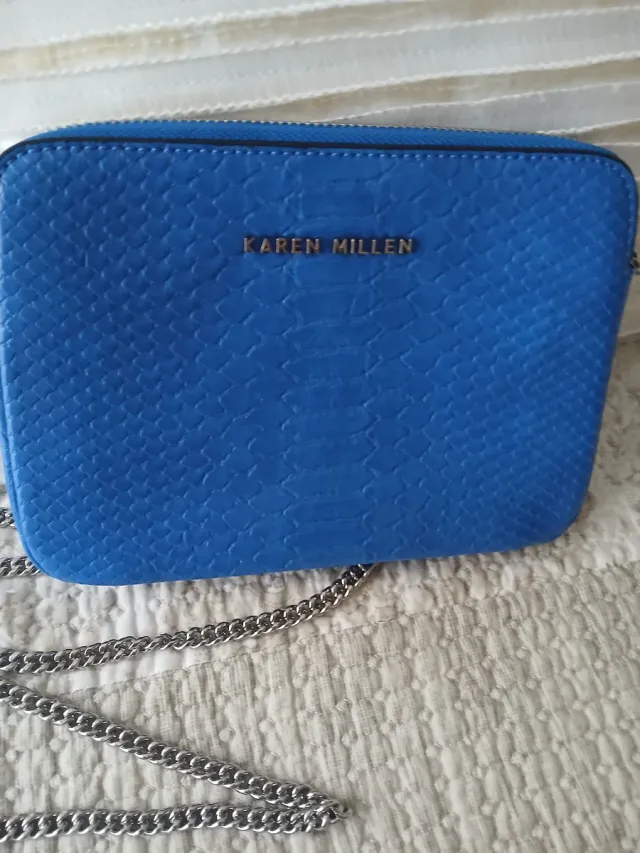 Bolso Karen Millen azul con cadena