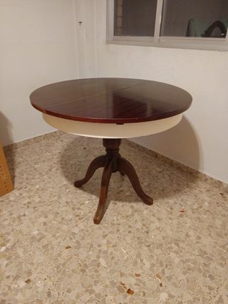 Mesa extensible madera clásica antigua 120x90 cm