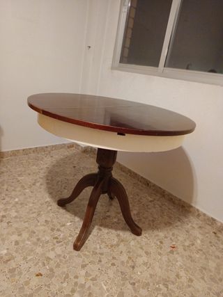 Mesa extensible madera clásica antigua 120x90 cm