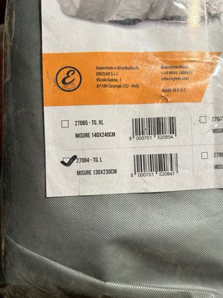 Telo Copri Moto EBIZLAB Tg. L 130x230cm Nuovo