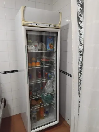 Nevera expositora enfriando