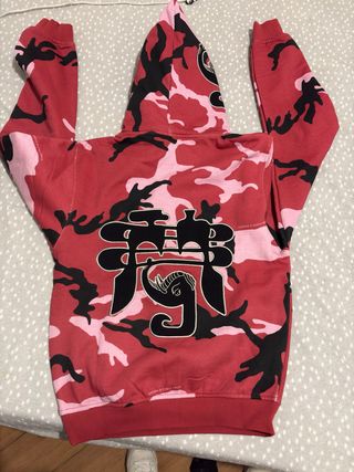 Sudadera Grimey Camuflaje Roja y Rosa