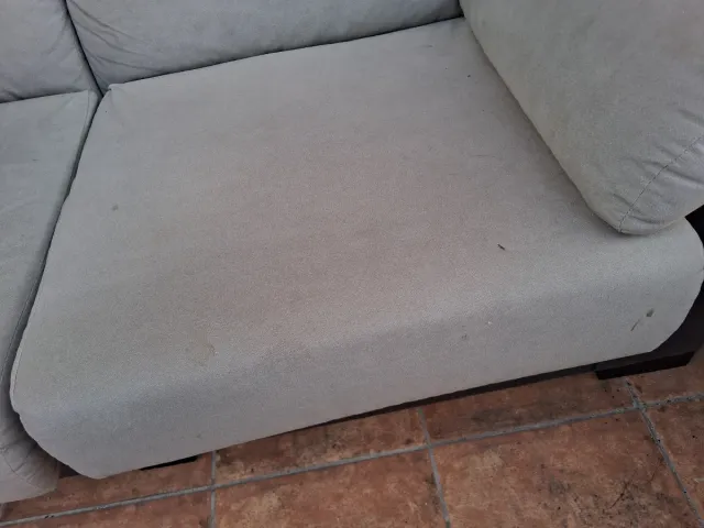 Sofá 2 plazas amplias gris y marrón