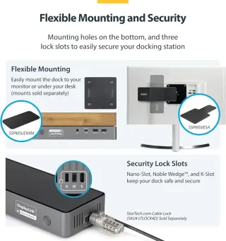 Startech Docking Station 3 Monitores HDMI/DP