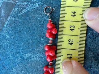 Girocollo vintage corallo rosso e argento