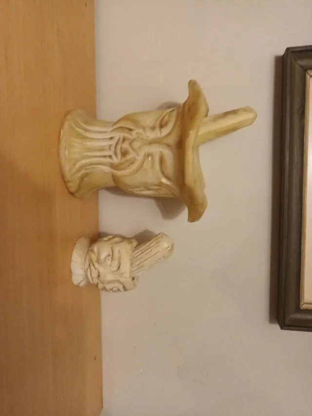 2 Morteros Piedra Cara Monje Antiguos