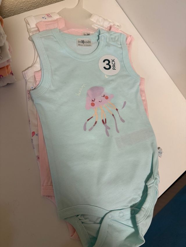 Pack 3 Bodies Bebé So cute nuevo