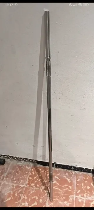 Barra musculación cromada