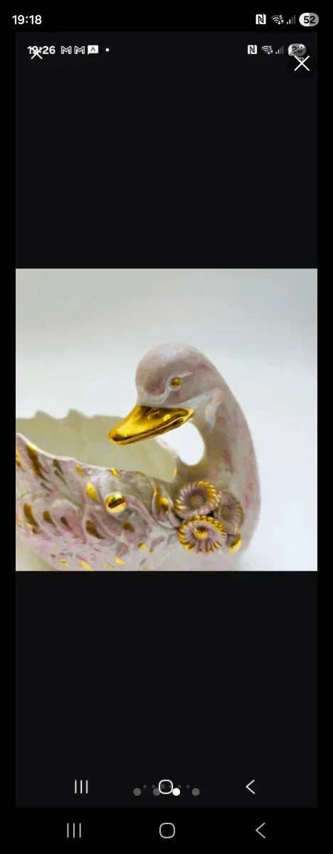 Bassano Italia Pato Cerámica Dorado