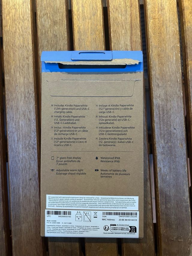 Kindle Paperwhite 12ª Gen c/ Caixa e Capa