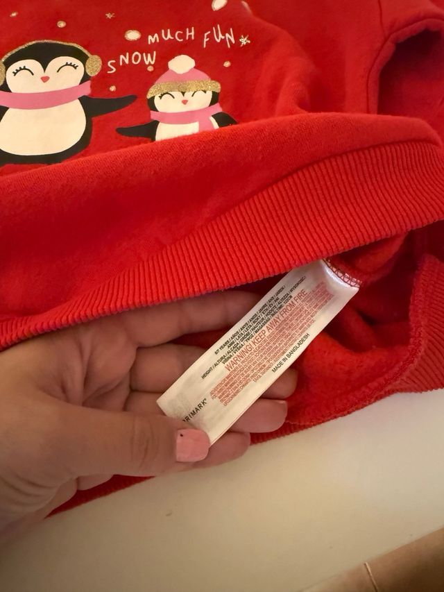 Sudadera roja pingüinos Navidad nueva