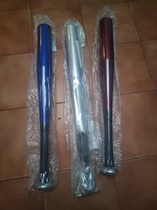 3 Bates de Béisbol - Azul, Plata, Rojo
