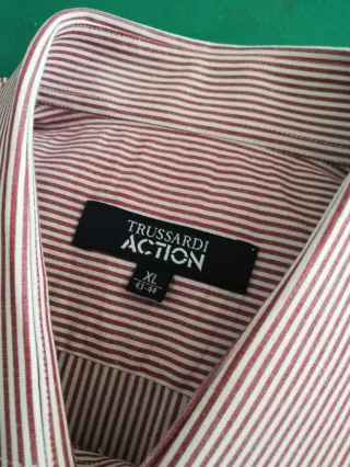 Camicia Trussardi Action Uomo Righe Rosse Bianche