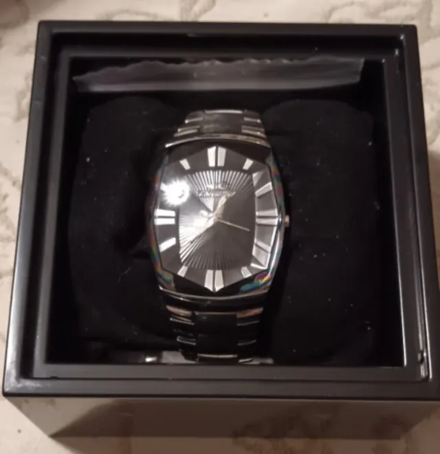 Orologio Uomo Chronotech Nero e Argento