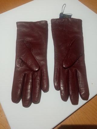 Guantes Piel Mujer Talla 6/M Rojo