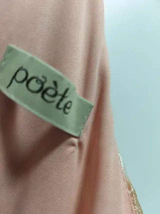 Vestido Poete corto fiesta cóctel naranja y dorado