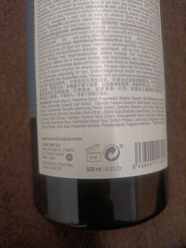 Limpiador Facial Luz Secretos del Agua 500 ml