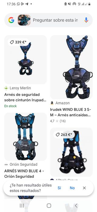 Arnés de seguridad para escalada