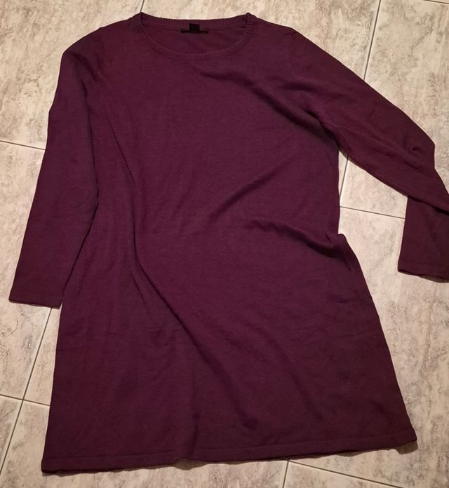 Vestido de punto granate