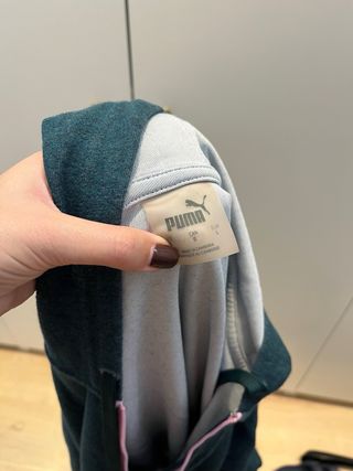 Sudadera Puma Verde y Rosa con Capucha