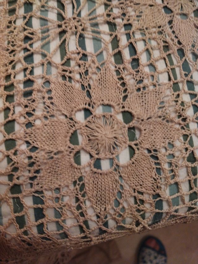 Colcha ganchillo beige