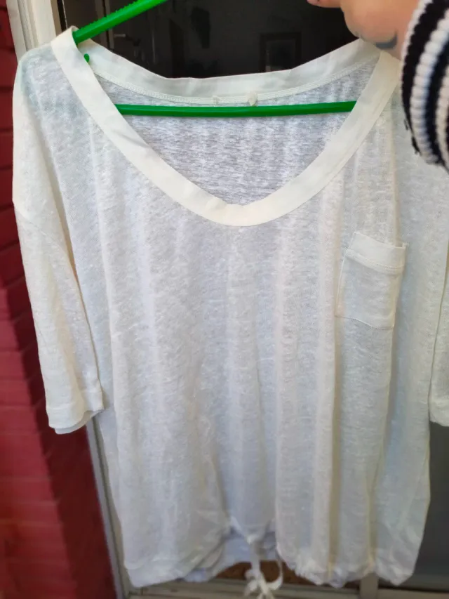 Camiseta transparente color crudo talla única