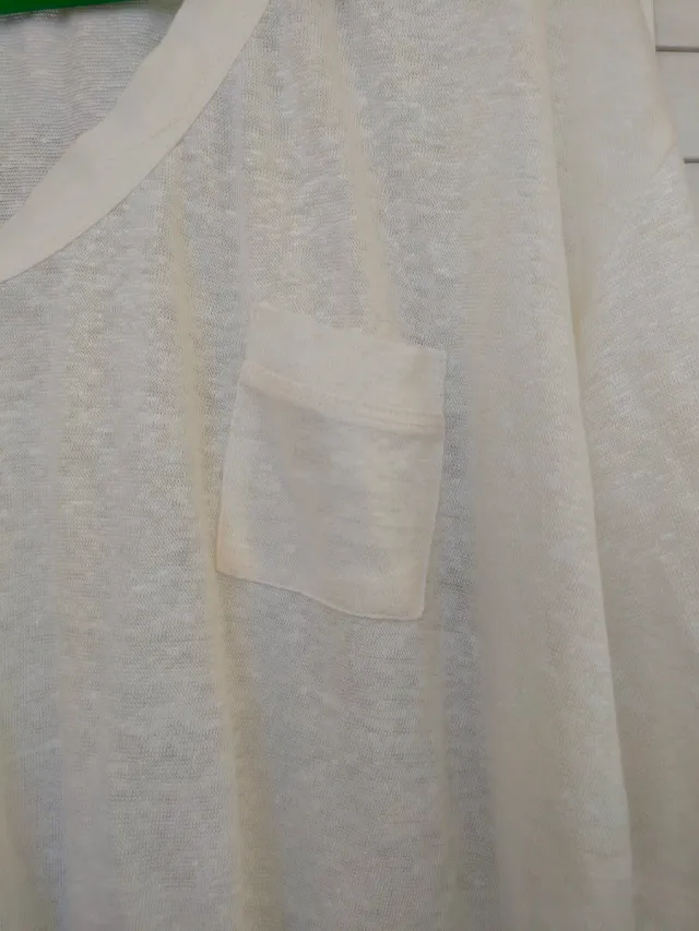 Camiseta transparente color crudo talla única