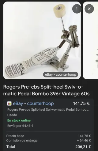 Pedal Batería Rogers finales 60s