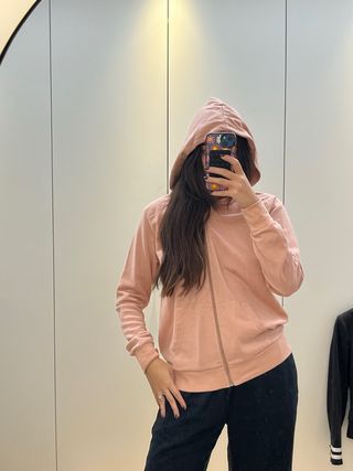 Sudadera con capucha y cremallera rosa Lefties Tal