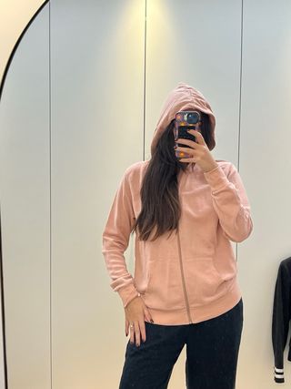 Sudadera con capucha y cremallera rosa Lefties Tal