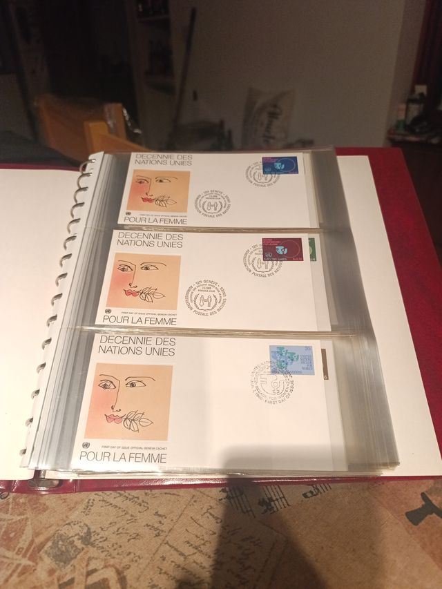Álbum Sellos Sobres Primer Día Naciones Unidas  