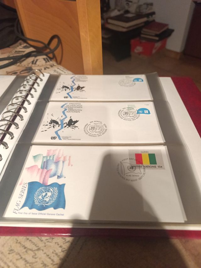 Álbum Sellos Sobres Primer Día Naciones Unidas  