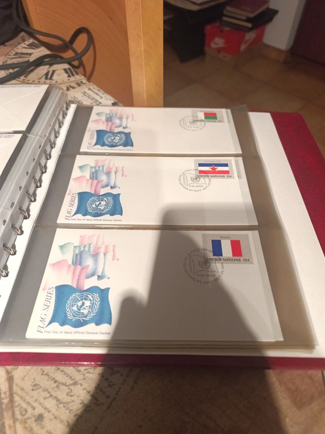 Álbum Sellos Sobres Primer Día Naciones Unidas  