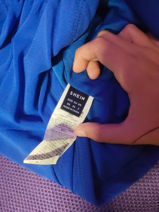 Top Shein azul eléctrico fruncido