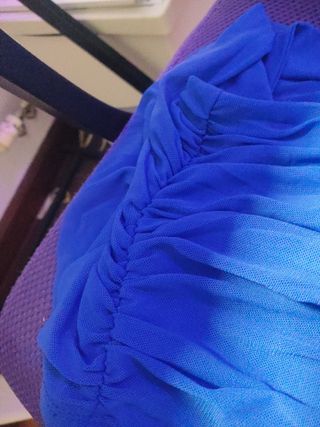 Top Shein azul eléctrico fruncido